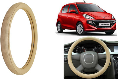 Auto Kite Steering Cover For Hyundai Santro(Beige, Leatherite)