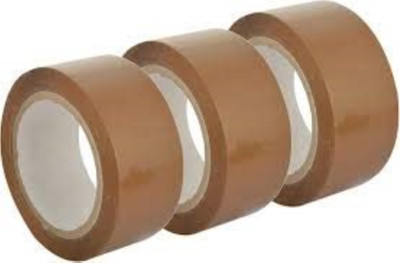 TNQ Single Sided Tape Handheld Cello Tapes (Manual)(Set of 3, Brown)