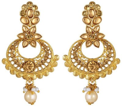 PANKSHRI ENTERPRISE Gold-Plated Beaded Dangle & Drop Earrings For Women Alloy Drops & Danglers