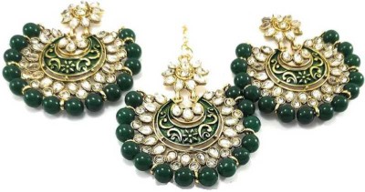 jatin imitation Metal Gold-plated Green Jewellery Set(Pack of 1)