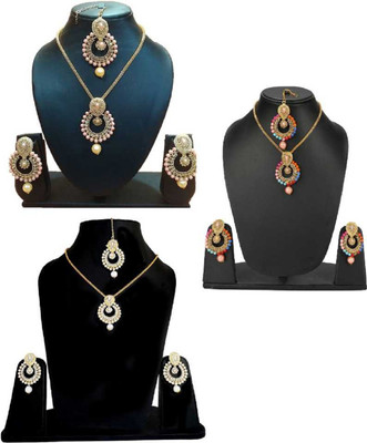 jatin imitation Metal Gold-plated Multicolor Jewellery Set(Pack of 1)