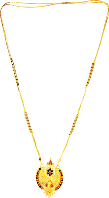 shankhraj mall golden and black multi ston Alloy Mangalsutra