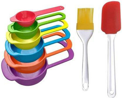 sell net retail SNR SET OF 8 , 6pcs Measuring Cup and Spoon Set + 1Spatula, pastry 1brush Measuring Cup Set(250 ml)