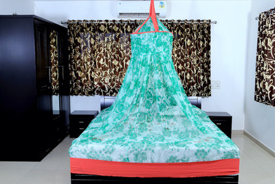 RIDDHI Polyester Adults Washable thaifancyround6x6_green Mosquito Net(Green, Ceiling Hung)