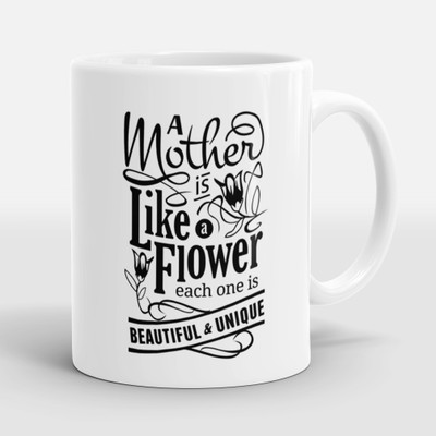 Sublikraft Mother Is Like Flower Printed Ceramic Coffee Mug(330 ml)