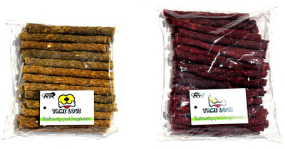 Tame Love High Protien Combo Dog Treat Munchy Sticks - Chicken & Mutton Flavor - (250g + 250g each Pack of 2) Chicken, Mutton Dog Chew(500 g, Pack of 2)