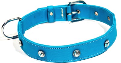 Tame Love Premium quality imported stone stud fancy Collar for big dogs (1.25 inches) available in Blue color Dog Everyday Collar(Medium, Black)