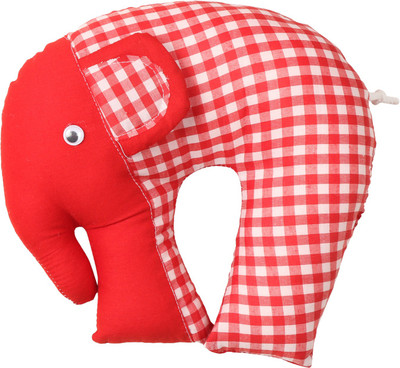 SONNASOFT Polyester Fibre Animals Baby Pillow Pack of 1(Red, White)