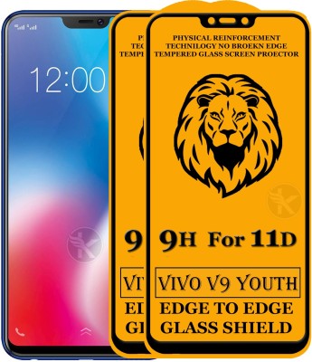 Kreatick Edge To Edge Tempered Glass for Vivo V9 Youth 11D - Screen Protector Anti-Fingerprint Scratch Resistant(Pack of 2)