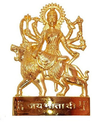 Tapobhumi traders Tapobhumi Traders Brass Maa Durga/Sherawali Idol/Statue/Murti for Puja (Religious Gift Item) AAA Quality Decorative Showpiece  -  10 cm(Brass, Yellow)