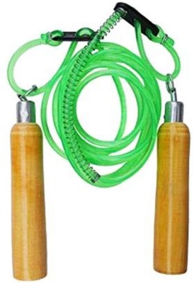 Planet of Toys Premium Quality Wooden adjustable Skipping Rope / Jumping Rope Freestyle Skipping Rope(Green, Length: 300 cm)