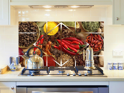 DivineDesigns 61 cm Red Chilli & Spices Self Adhesive Sticker(Pack of 1)