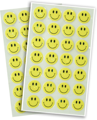 Ovicart 3.81 cm Smiley Sticker sheet Self Adhesive Sticker(Pack of 2)