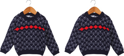 Fit N Fame Checkered Round Neck Casual Baby Boys Multicolor Sweater