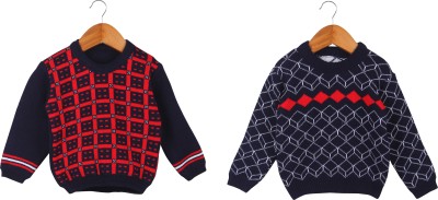 Fit N Fame Checkered Round Neck Casual Baby Boys Multicolor Sweater