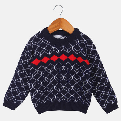 Trendy World Woven Round Neck Casual Baby Boys Multicolor Sweater