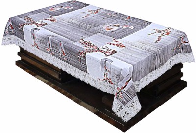 Heart Home Floral 4 Seater Table Cover(Grey, PVC)