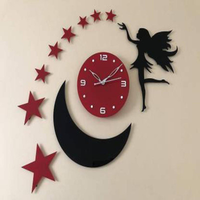 NIJI STORE Analog 18 cm X 18 cm Wall Clock(Black, Without Glass, Standard)