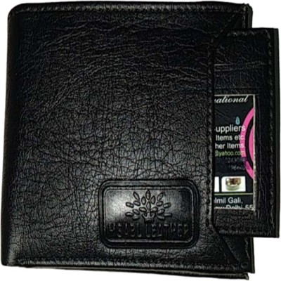 MSABL LEATHER Men Black Artificial Leather Wallet(10 Card Slots)