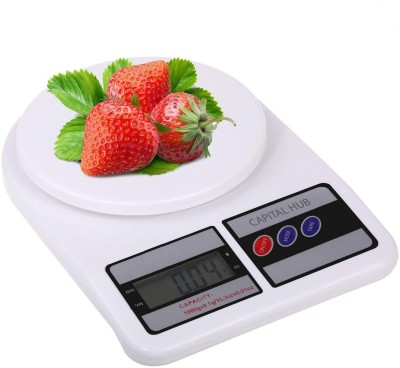 CAPITAL HUB Digital Kitchen Weighing Machine Multipurpose Electronic Weight Scale with Backlit LCD Display for Measuring Food, Cake, Vegetable Weighing Scale(White)