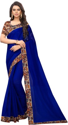 Saadhvi Printed Daily Wear Cotton Silk Saree(Blue)