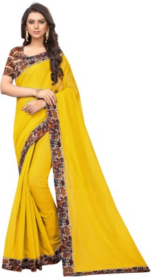 Saadhvi Printed Daily Wear Cotton Silk Saree(Yellow)