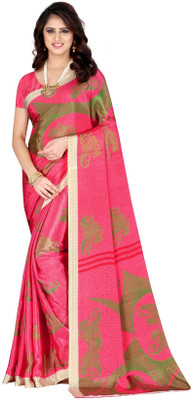 VIBHAGYAA Printed Daily Wear Crepe Saree(Multicolor)