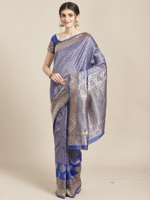 Ratnavati Woven Banarasi Silk Blend Saree(Multicolor)