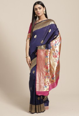 Ratnavati Woven Banarasi Silk Blend Saree(Multicolor)