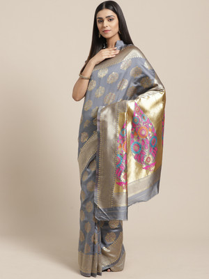 Ratnavati Woven Banarasi Silk Blend Saree(Multicolor)