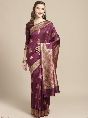 Ratnavati Woven Kanjivaram Silk Blend Saree(Magenta)