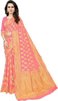 GOPINATH WEAVES Self Design Banarasi Art Silk Saree(Red)