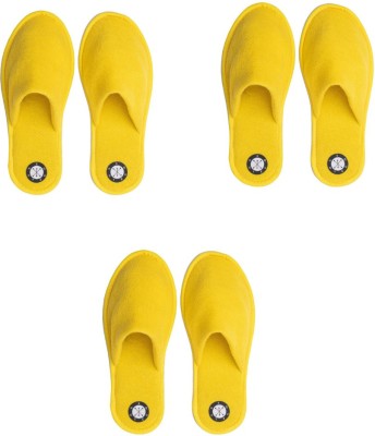 SQUETCH Men winter home Slides(Yellow , 7)