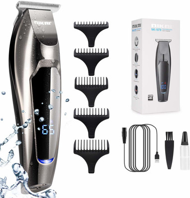 NIKAI Hair Clippers for Men Professional Hair Cutting Kit Electric Rechargeable Beard Trimmer Cordless Trimmer 100 min  Runtime 4 Length Settings(Black)