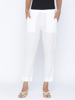 Jeporekurti Regular Fit Women White Trousers