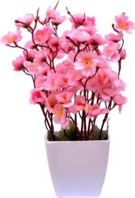 Green Plant indoor PinkOrchid2103 Bonsai Wild Artificial Plant  with Pot(8 cm, Pink)