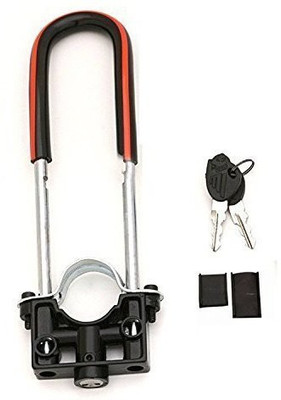 ZRIDE Anti Theft Motorcycle Front U-Type Shocker Lock Bike Front Shocker Lock Wheel Lock(Black)