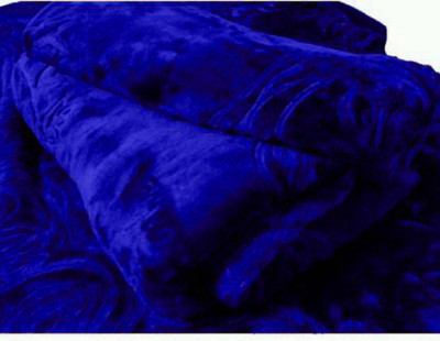 AUBORON Self Design Double Quilt for  Heavy Winter(Microfiber, Dark Blue)