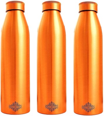 IndianArtVilla Pure Copper Water Bottle, Seamless Design, 1000 ML Each, Set of 3 1000 ml Bottle(Pack of 3, Brown, Copper)