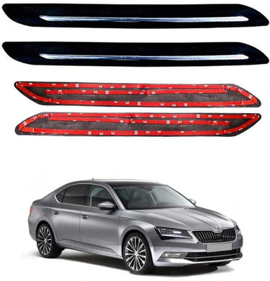 Oshotto Rubber Car Bumper Guard(Black, Pack of 4, Skoda, Superb)