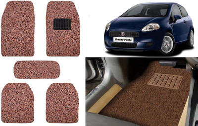 Auto Kite Plastic, PVC, Vinyl Standard Mat For  Fiat Grand Punto(Brown)