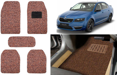 Auto Kite Plastic, PVC, Vinyl Standard Mat For  Skoda Octavia(Brown)