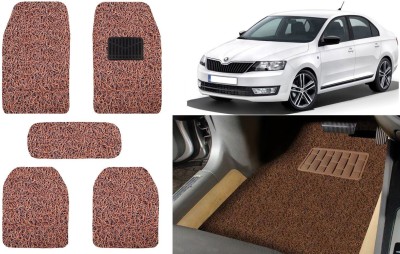 Auto Kite Plastic, PVC, Vinyl Standard Mat For  Skoda Rapid(Brown)