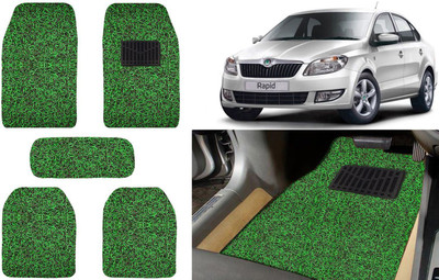 Auto Kite Plastic, PVC, Vinyl Standard Mat For  Skoda Rapid(Green, Black)