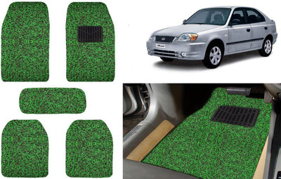Auto Kite Plastic, PVC, Vinyl Standard Mat For  Hyundai Accent(Green, Black)