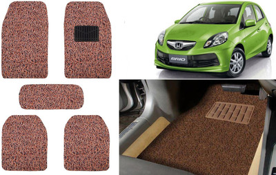 Auto Kite Plastic, PVC, Vinyl Standard Mat For  Honda Brio(Brown)