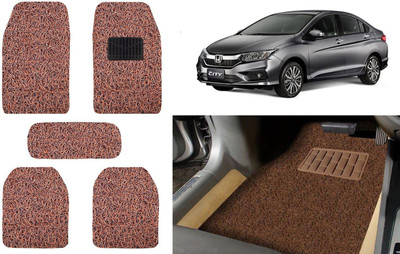 Auto Kite Plastic, PVC, Vinyl Standard Mat For  Honda City i-Vtec(Brown)