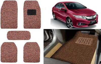Auto Kite Plastic, PVC, Vinyl Standard Mat For  Honda City i-Vtec(Brown)