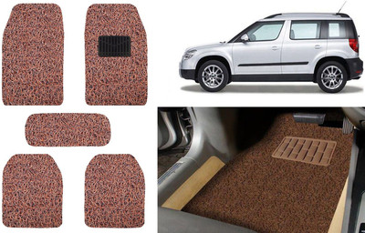 Auto Kite Plastic, PVC, Vinyl Standard Mat For  Skoda Yeti(Brown)