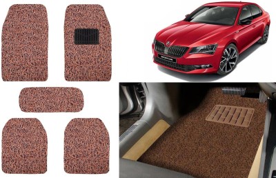 Auto Kite Plastic, PVC, Vinyl Standard Mat For  Skoda Superb(Brown)